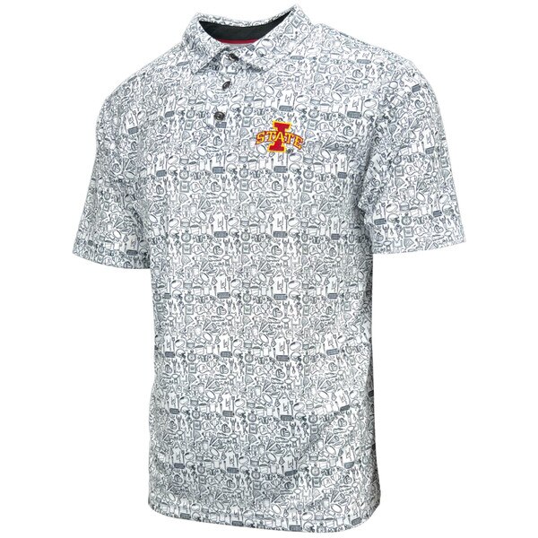 Colosseum I-State White Football Doodle Polo